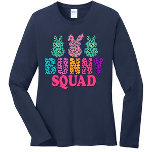 Bunny Squad Easter Bunny Design Ladies Long Sleeve Shirt