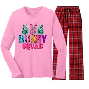 Bunny Squad Easter Bunny Design Women's Long Sleeve Flannel Pajama Set 