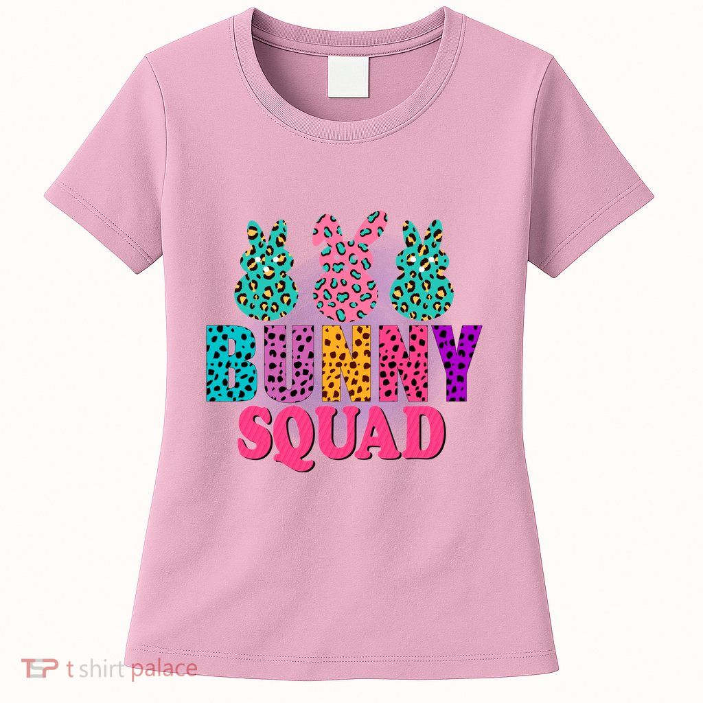 Bunny Squad Easter Bunny Design Womens T-Shirt
