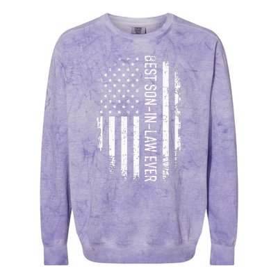 Best Soninlaw Ever Us American Vintage Flag Colorblast Crewneck Sweatshirt