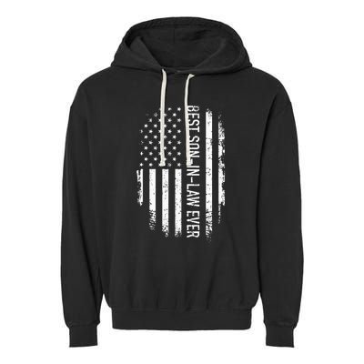 Best Soninlaw Ever Us American Vintage Flag Garment-Dyed Fleece Hoodie