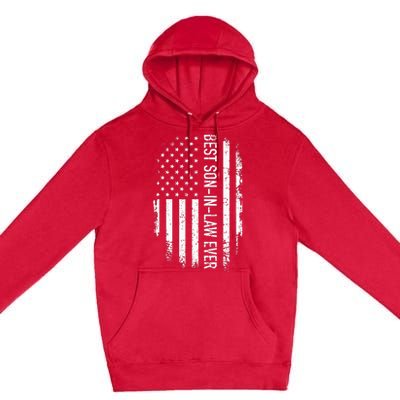 Best Soninlaw Ever Us American Vintage Flag Premium Pullover Hoodie