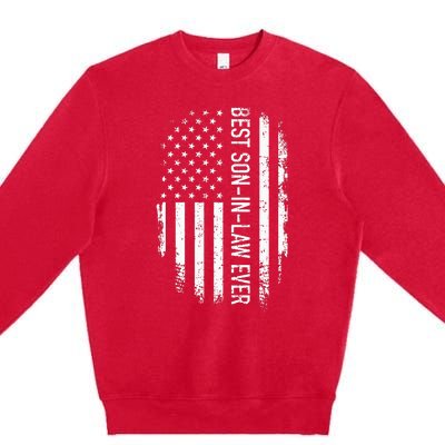 Best Soninlaw Ever Us American Vintage Flag Premium Crewneck Sweatshirt