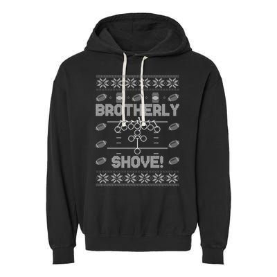 Brotherly Shove Eagles Nick Sirianni Ugly Christmas Sweater Garment-Dyed Fleece Hoodie