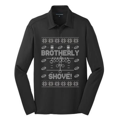 Brotherly Shove Eagles Nick Sirianni Ugly Christmas Sweater Silk Touch Performance Long Sleeve Polo