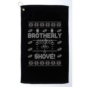 Brotherly Shove Eagles Nick Sirianni Ugly Christmas Sweater Platinum Collection Golf Towel