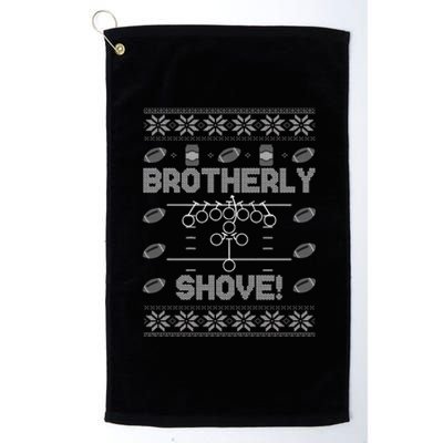 Brotherly Shove Eagles Nick Sirianni Ugly Christmas Sweater Platinum Collection Golf Towel