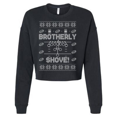 Brotherly Shove Eagles Nick Sirianni Ugly Christmas Sweater Cropped Pullover Crew