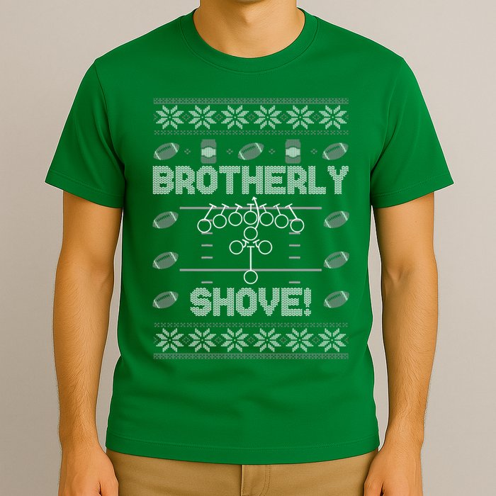 Brotherly Shove Eagles Nick Sirianni Ugly Christmas Sweater T-Shirt
