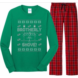 Brotherly Shove Eagles Nick Sirianni Ugly Christmas Sweater Long Sleeve Pajama Set