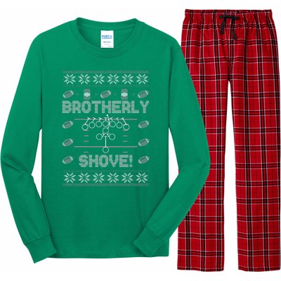 Brotherly Shove Eagles Nick Sirianni Ugly Christmas Sweater Long Sleeve Pajama Set