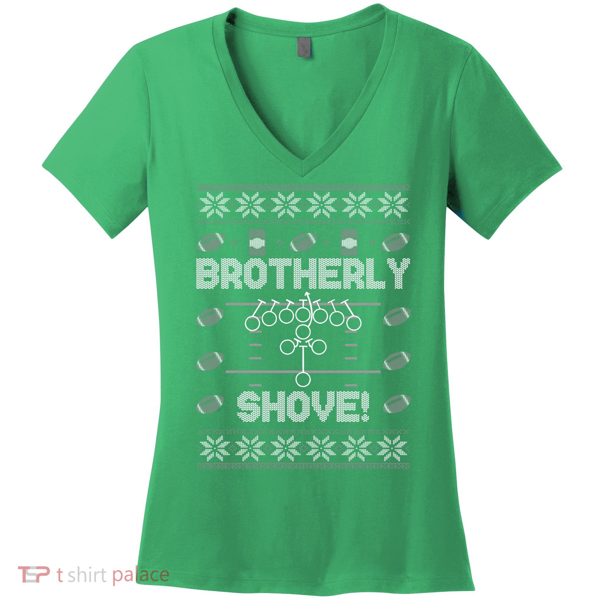 Brotherly Shove Eagles Nick Sirianni Ugly Christmas Sweater Women's V-Neck T-Shirt