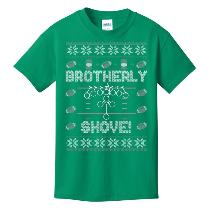 Brotherly Shove Eagles Nick Sirianni Ugly Christmas Sweater Kids T-Shirt