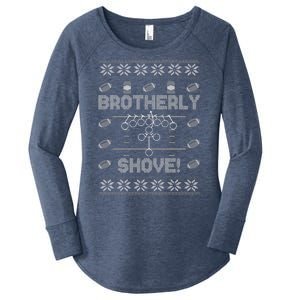 Brotherly Shove Eagles Nick Sirianni Ugly Christmas Sweater Women's Perfect Tri Tunic Long Sleeve Shirt