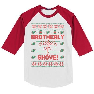 Brotherly Shove Eagles Nick Sirianni Ugly Christmas Sweater Kids Colorblock Raglan Jersey