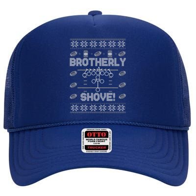 Brotherly Shove Eagles Nick Sirianni Ugly Christmas Sweater High Crown Mesh Back Trucker Hat