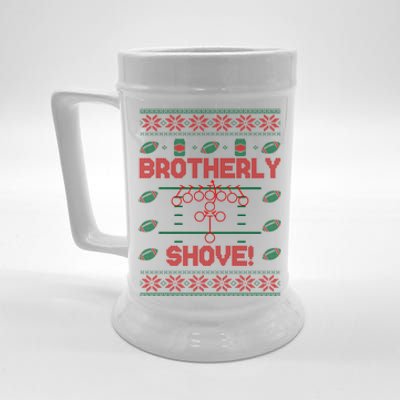 Brotherly Shove Eagles Nick Sirianni Ugly Christmas Sweater Beer Stein