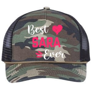 Best Sara Ever Gift Sara First Name Gift Retro Rope Trucker Hat Cap