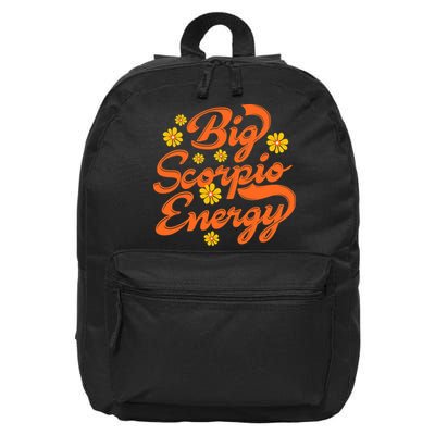 Big Scorpio Energy Vintage Zodiac Astrology Flower Funny 16 in Basic Backpack