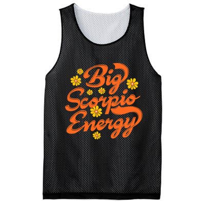 Big Scorpio Energy Vintage Zodiac Astrology Flower Funny Mesh Reversible Basketball Jersey Tank