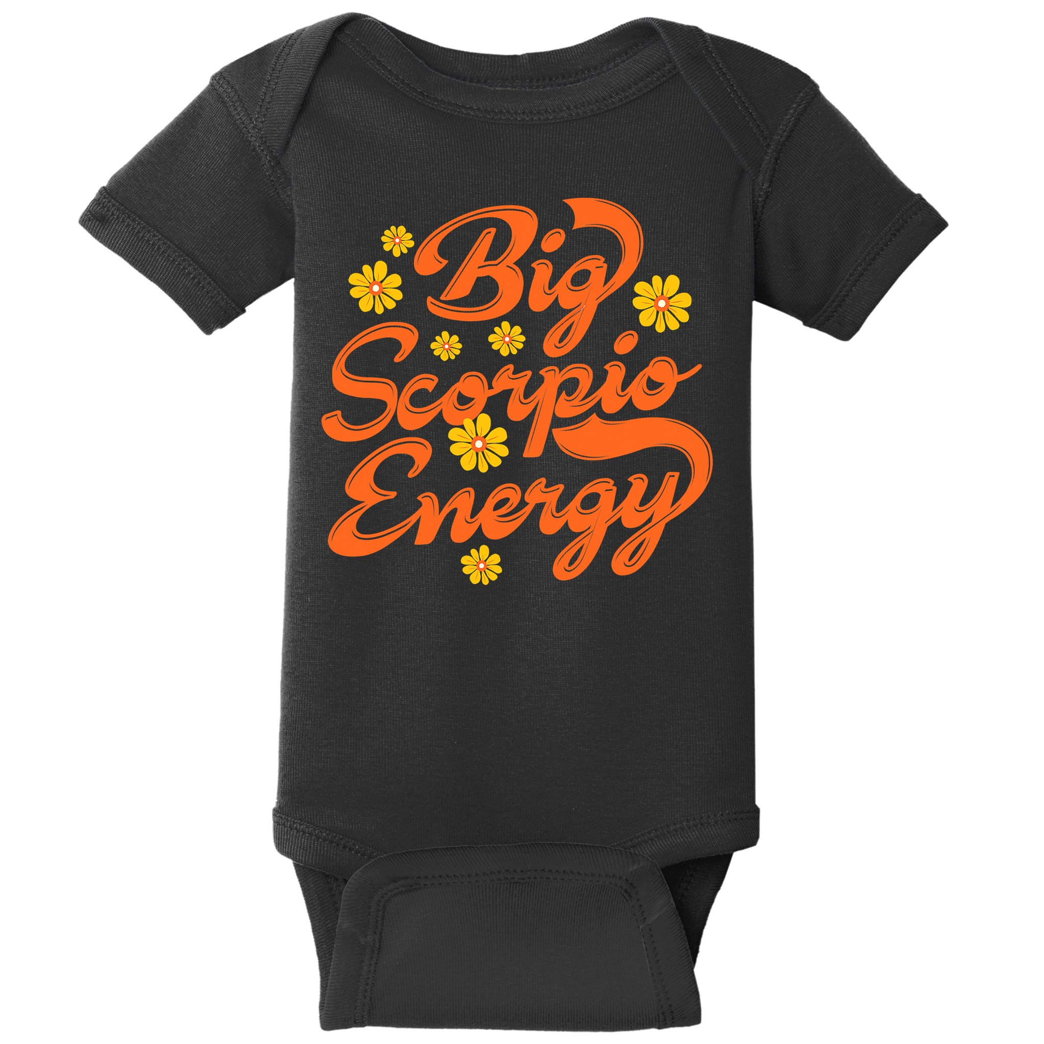 Big Scorpio Energy Vintage Zodiac Astrology Flower Funny Baby Bodysuit
