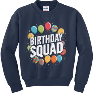 Birthday Squad Fun Balloon Party Confetti Family Matching Kids Sweatshirt