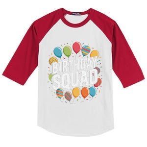 Birthday Squad Fun Balloon Party Confetti Family Matching Kids Colorblock Raglan Jersey