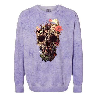 Bloom Skull Flower Colorblast Crewneck Sweatshirt