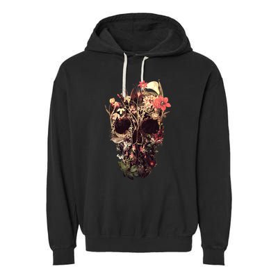 Bloom Skull Flower Garment-Dyed Fleece Hoodie