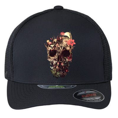 Bloom Skull Flower Flexfit Unipanel Trucker Cap