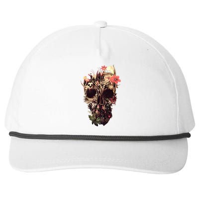 Bloom Skull Flower Snapback Five-Panel Rope Hat