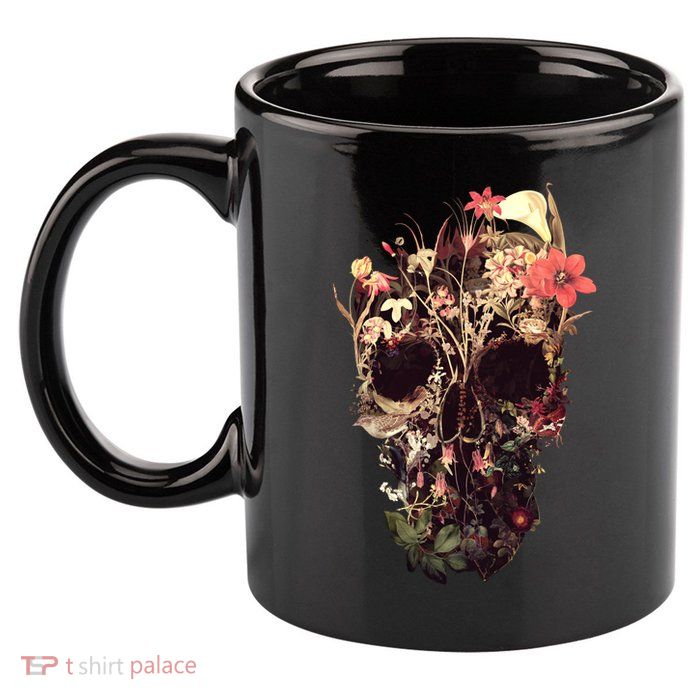 Bloom Skull Flower 11oz C Handle Ceramic Mug