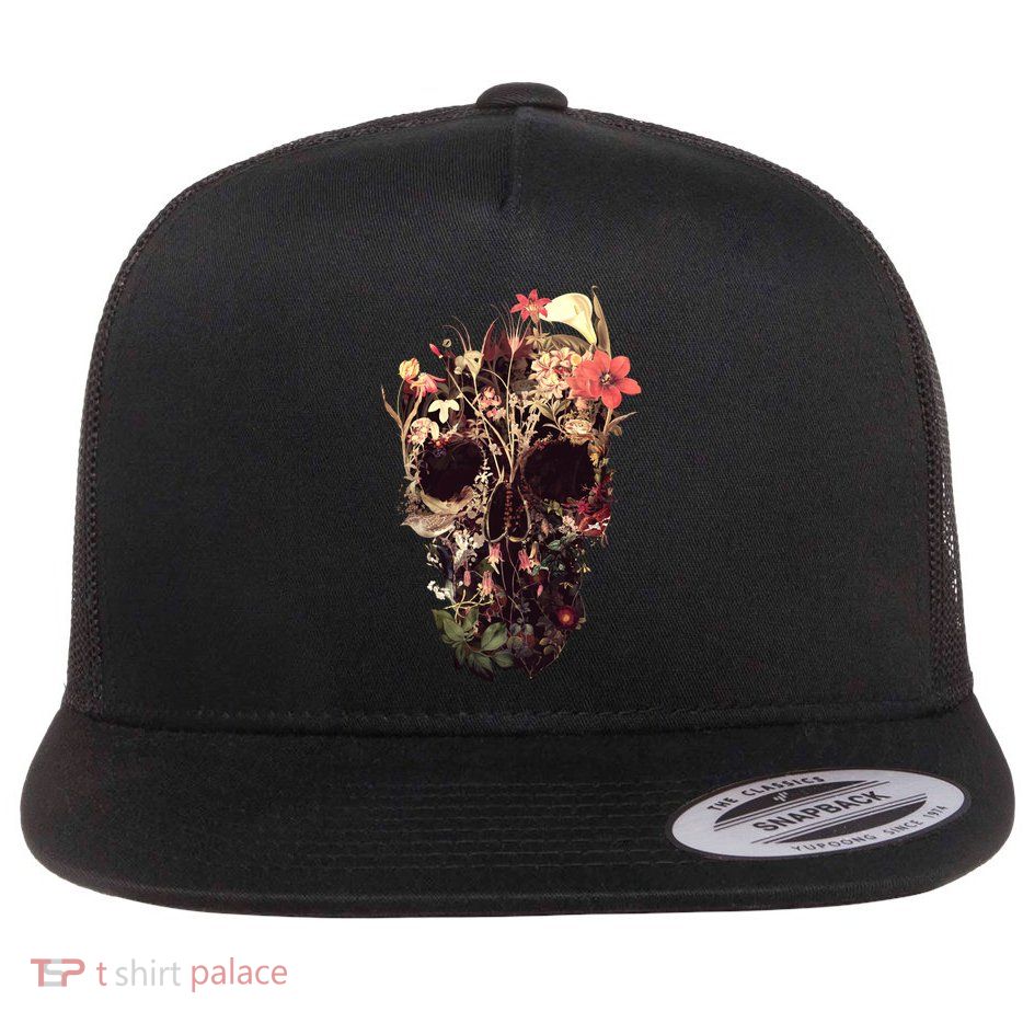 Bloom Skull Flower Flatbill Hat