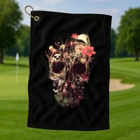 Bloom Skull Flower Golf Towel