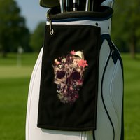 Bloom Skull Flower Golf Towel