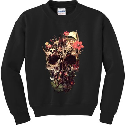 Bloom Skull Flower Kids Sweatshirt