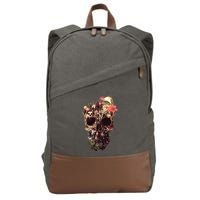 Bloom Skull Flower Cotton Canvas Backpack