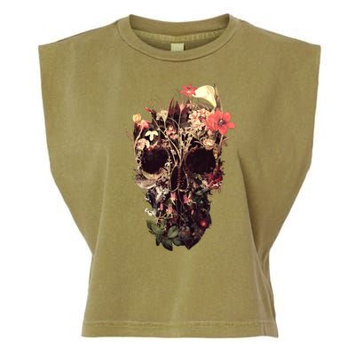 Bloom Skull Flower Garment-Dyed Women's Muscle Tee