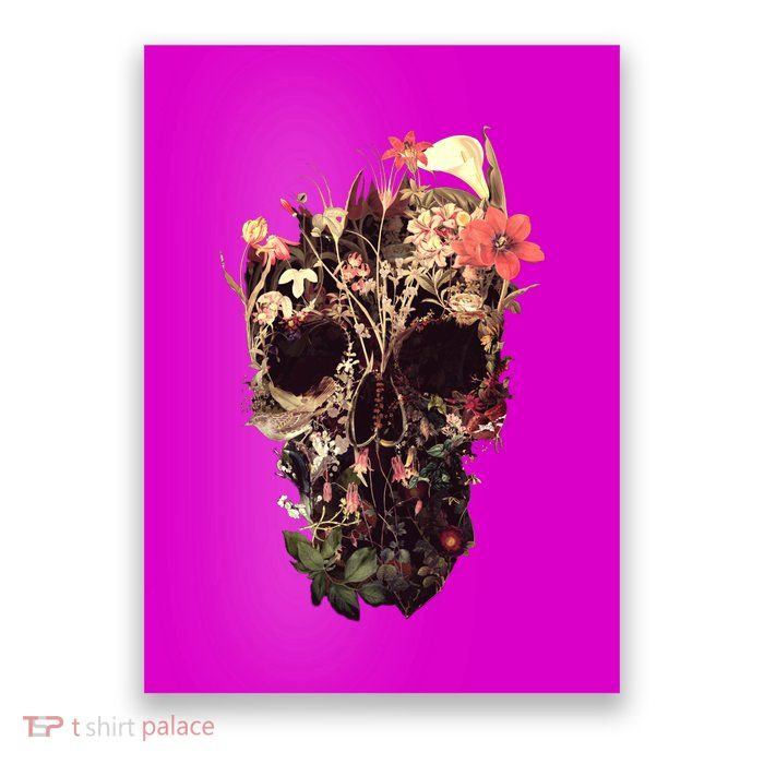Bloom Skull Flower Poster