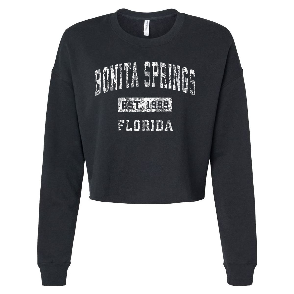 Bonita Springs Florida Fl Vintage Established Cropped Pullover Crew