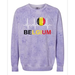 Belgium Soccer Funny Gift Belgium Flag Soccer Colorblast Crewneck Sweatshirt