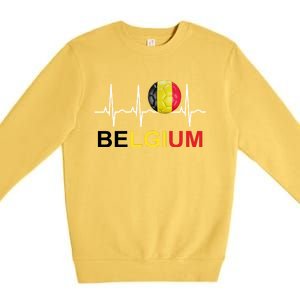 Belgium Soccer Funny Gift Belgium Flag Soccer Premium Crewneck Sweatshirt