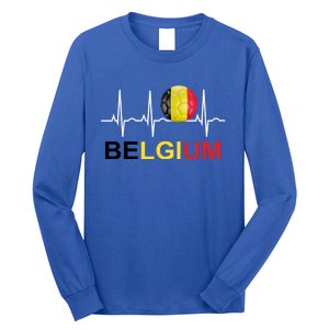 Belgium Soccer Funny Gift Belgium Flag Soccer Long Sleeve Shirt