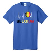 Belgium Soccer Funny Gift Belgium Flag Soccer Tall T-Shirt