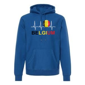 Belgium Soccer Funny Gift Belgium Flag Soccer Premium Hoodie