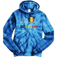 Belgium Soccer Funny Gift Belgium Flag Soccer Tie Dye Hoodie