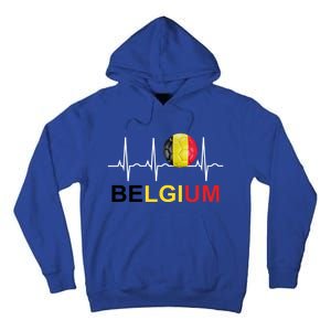 Belgium Soccer Funny Gift Belgium Flag Soccer Tall Hoodie