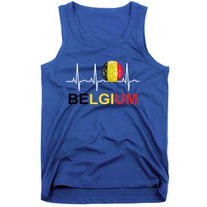 Belgium Soccer Funny Gift Belgium Flag Soccer Tank Top