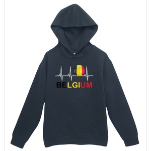 Belgium Soccer Funny Gift Belgium Flag Soccer Urban Pullover Hoodie