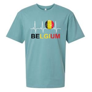 Belgium Soccer Funny Gift Belgium Flag Soccer Sueded Cloud Jersey T-Shirt